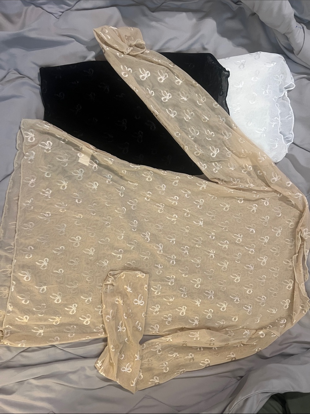 Sheer bow Women's tops